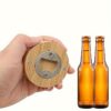 Bamboo Magnetic Round bottle opener