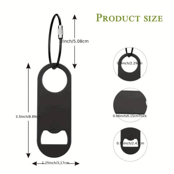 Stainless Steel Flat Bottle Opener With Keychain