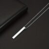 Stainless Steel Wishing Bar Pendant Necklace