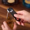 Stainless Steel Flat Bottle Opener With Keychain